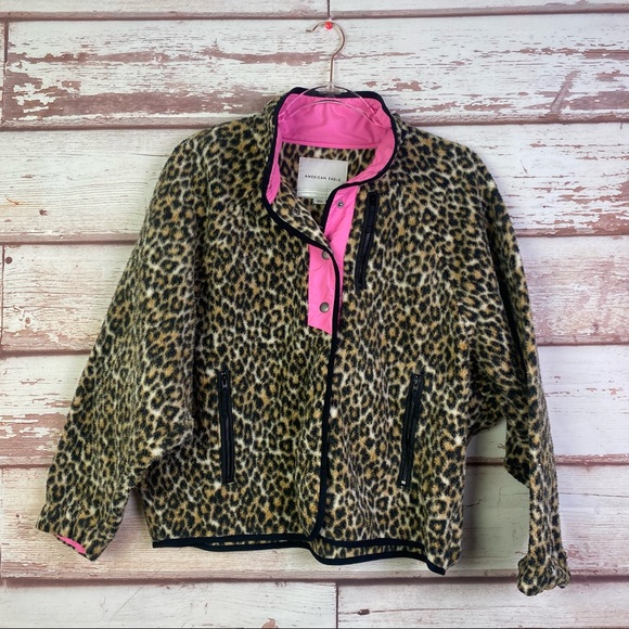 American Eagle Outfitters Jackets & Blazers - American Eagle Leopard Fleece Jacket